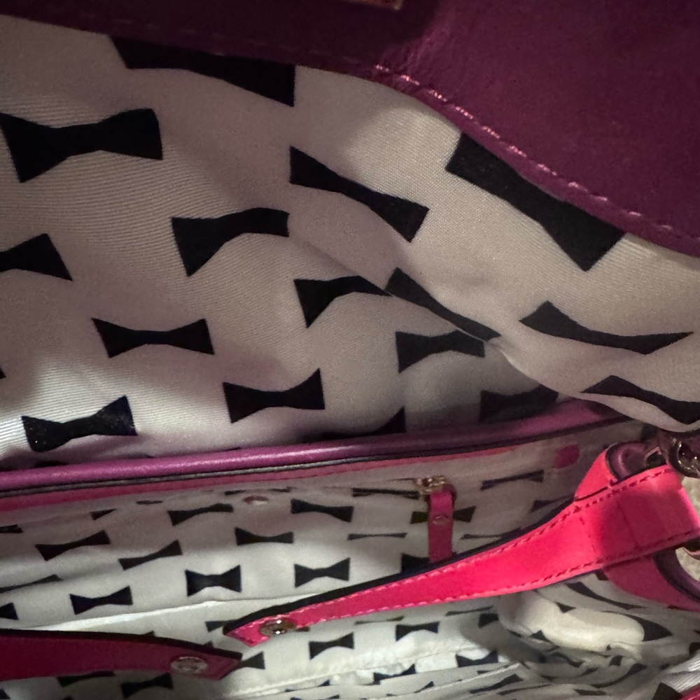 Kate Spade Cedar Street Satchel Pink Plum Leather Top Handle Crossbody - Picture 4 of 6